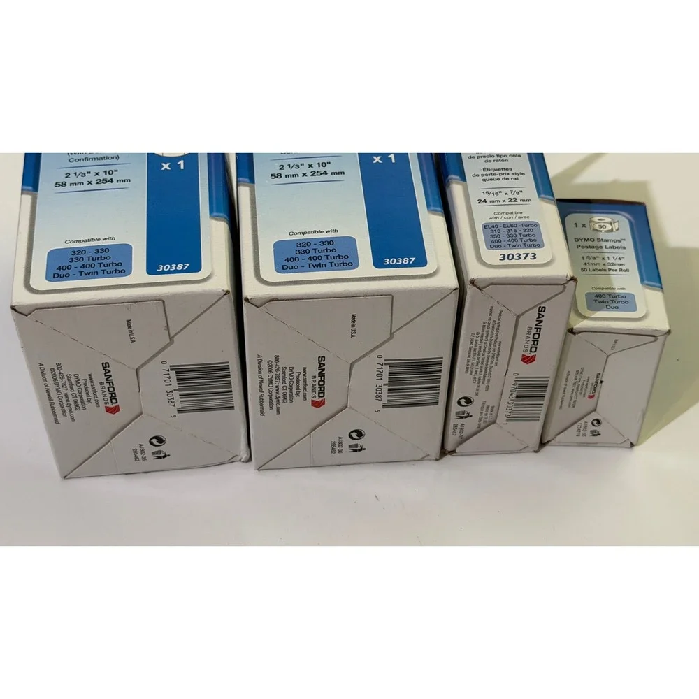 DYMO LabelWriter Labels Bundle 30387 30373 Postage Rat Tail 4 Rolls Total